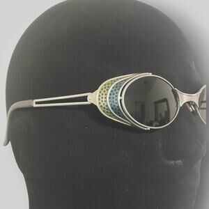 Vintage Jean Paul Gaultier 56-7109 Steampunk Sunglasses Side Shield Made Japan